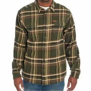 Orvis Big Bear Heavy Weight Flannel Shirt Green Plaid